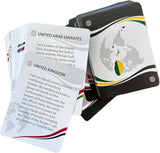 Juego de cartas y tarjetas de historia mundial y geografía