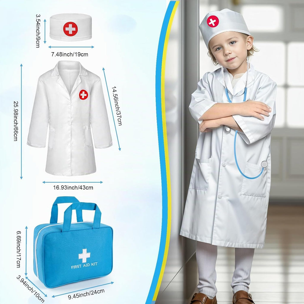 Kit de médico para niños, 36 piezas de juego de doctor para niños pequeños de 3 a 5 años con bolsa de almacenamiento médico y estetoscopio real, kits médicos, juguetes de médico, divertido juego de rol de médico, regalo para niños pequeños