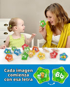 Coogam Juguetes flotantes de baño con estrella de mar, juego de 26 letras del alfabeto para bañera, juguete educativo Montessori para piscina de agua, actividades de aprendizaje, juguete de ducha
