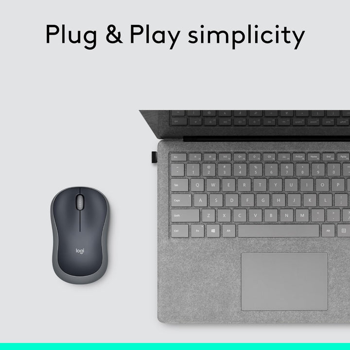 Logitech Mouse inalámbrico M185, 2.4 GHz con mini receptor USB, dur...