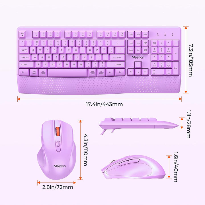 MEETION Teclado y mouse inalámbricos, teclado inalámbrico de tamaño...