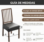 Fundas impermeables para asientos de sillas de comedor, Pack de 4 color café, grande