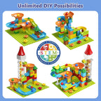 Juguete de Carrera de Mármol con Ascensor Motorizado, Kit de Laberinto de Mármol con Máquina de Movimiento Perpetuo, Juego Educativo de Construcción de Bloques de Construcción STEM, Entrenamiento de