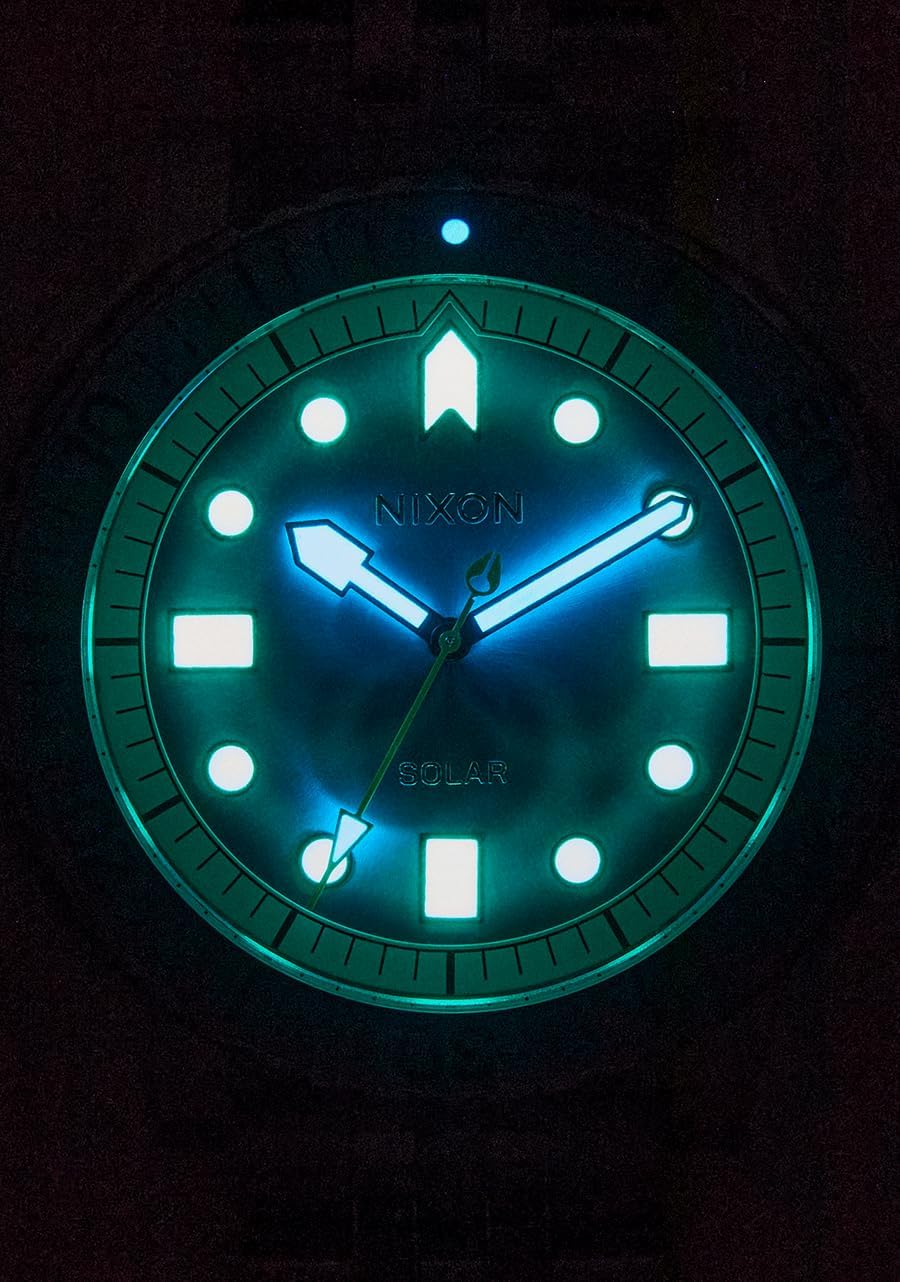 NIXON Stinger 44 A1402-328.1 ft Reloj analógico resistente al agua para hombre (esfera LUM de 1.732 in, correa de acero inoxidable de 0.787 in)