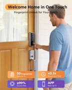 Philips - Cerradura inteligente WiFi con asa, control remoto por aplicación, Níquel satinado