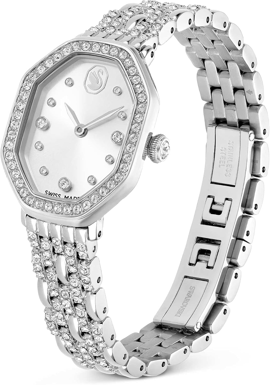 Colección de Relojes de Cristal Swarovski Dextera, Hecho en Suiza, Correa de Metal, Acero Inoxidable, Acabados en Plateado o Dorado