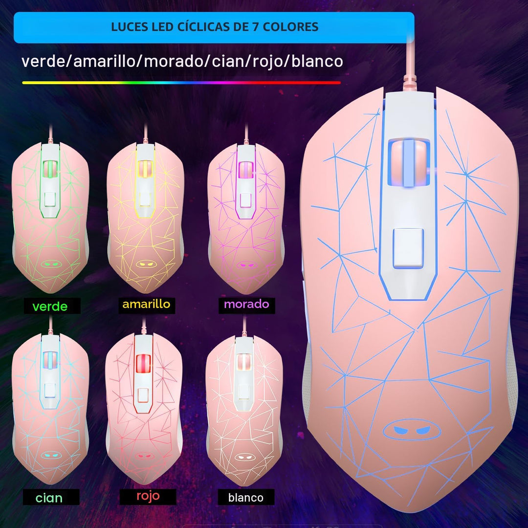 Combo de teclado y mouse para juegos, teclado K1 con retroiluminaci...