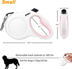 Fida Correa retráctil para perros de razas pequeñas de hasta 26 libras, correa para caminar para mascotas de 16 pies con dispensador y bolsas para excrementos, mango antideslizante, cinta de nailon