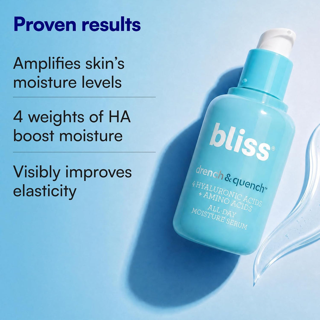Bliss Suero facial Drench &amp; Quench con ácido hialurónico \u2013...