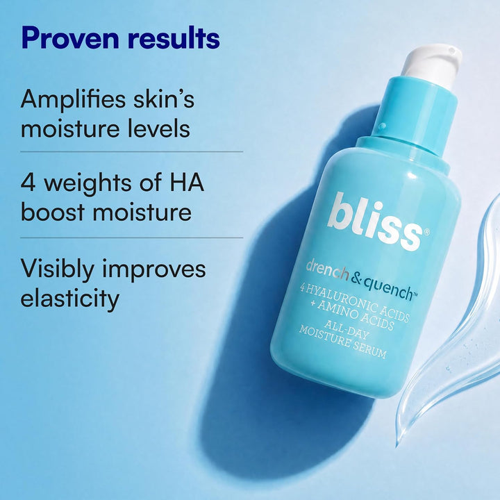 Bliss Suero facial Drench &amp; Quench con ácido hialurónico \u2013...