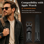 Correa de cuero retro compatible con Samsung Galaxy Watch Ultra 2/1 de