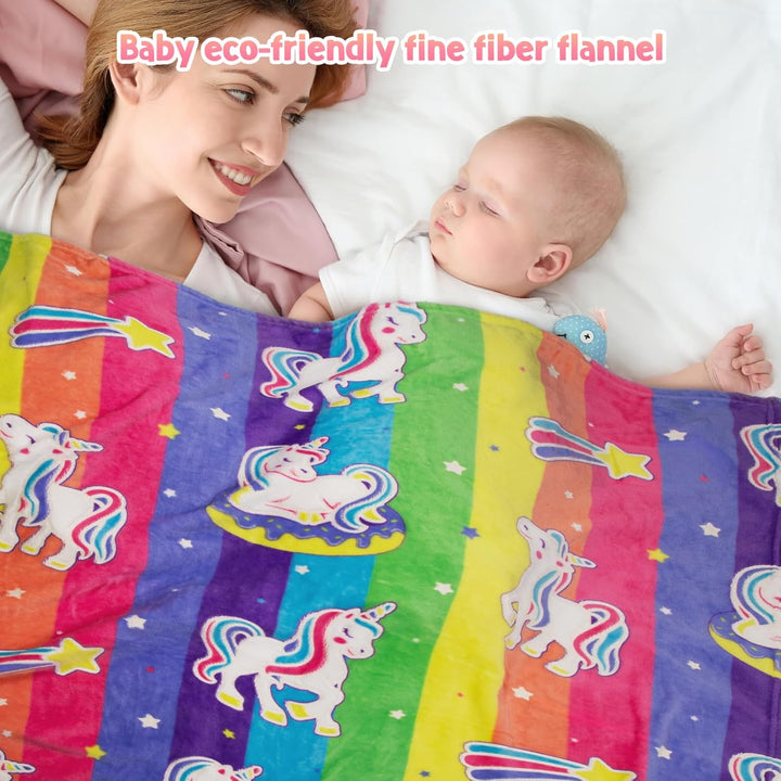 Regalos de unicornio, juguetes para niñas - Manta que brilla en la...