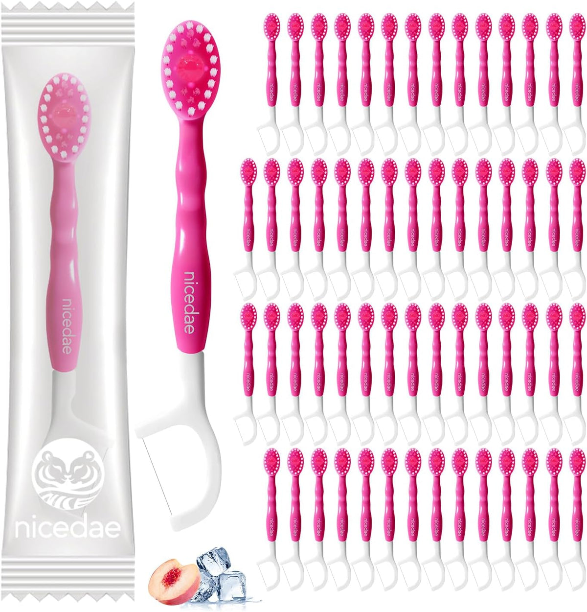 nicedae 60Ct Mini cepillo de dientes desechable de viaje a granel c...
