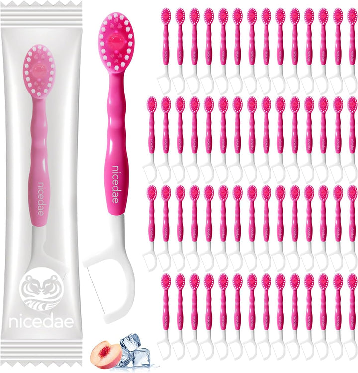 nicedae 60Ct Mini cepillo de dientes desechable de viaje a granel c...