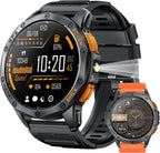 Relojes inteligentes militares con GPS integrado, más de 170 modos deportivos para hombres con linterna, reloj inteligente para teléfonos Android y iPhone, pantalla AMOLED de 1.43 pulgadas, altímetro