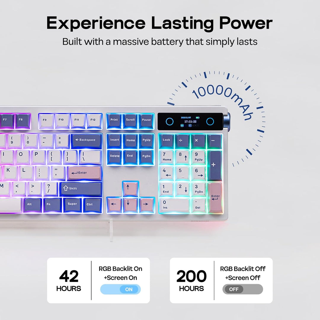 EPOMAKER TH108 PRO Full Size Mechanical Keyboard with Screen &amp;...