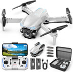 Drone 1080P con cámara para niños y adultos principiantes, cuadricóptero FPV plegable con una tecla de despegue/aterrizaje, control de gestos, giros de 360°, 2 baterías, regalo de juguete para