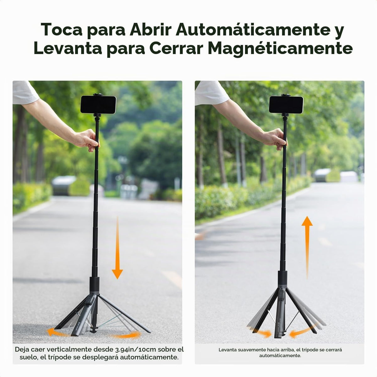 K&F CONCEPT Palo Selfie, Trípode para Teléfono con Apertura y Cierre Automático