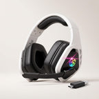 Tatybo Auriculares inalámbricos para juegos con micrófono, sonido 7.1