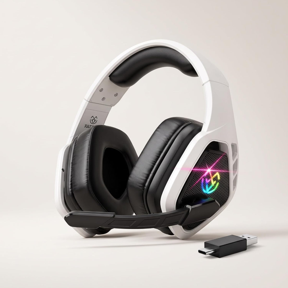 Tatybo Auriculares inalámbricos para juegos con micrófono, sonido 7.1