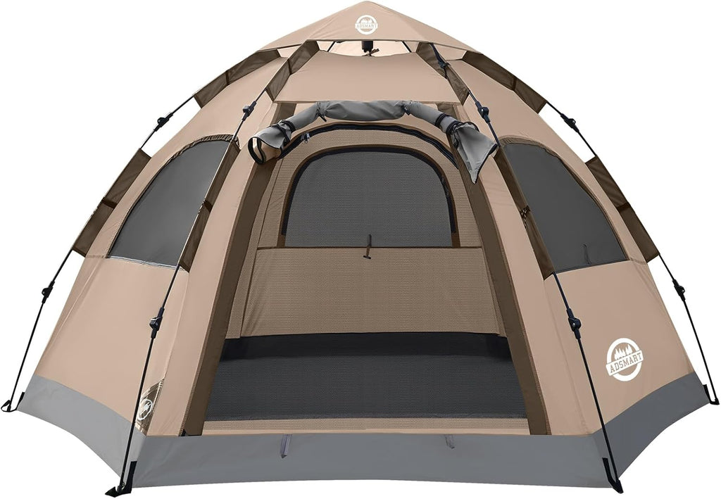ADSMART Tiendas de campaña instantáneas para acampar 2/3/4/5 personas, impermeable, fácil instalación, tiendas de campaña con bolsa de transporte para senderismo al aire libre