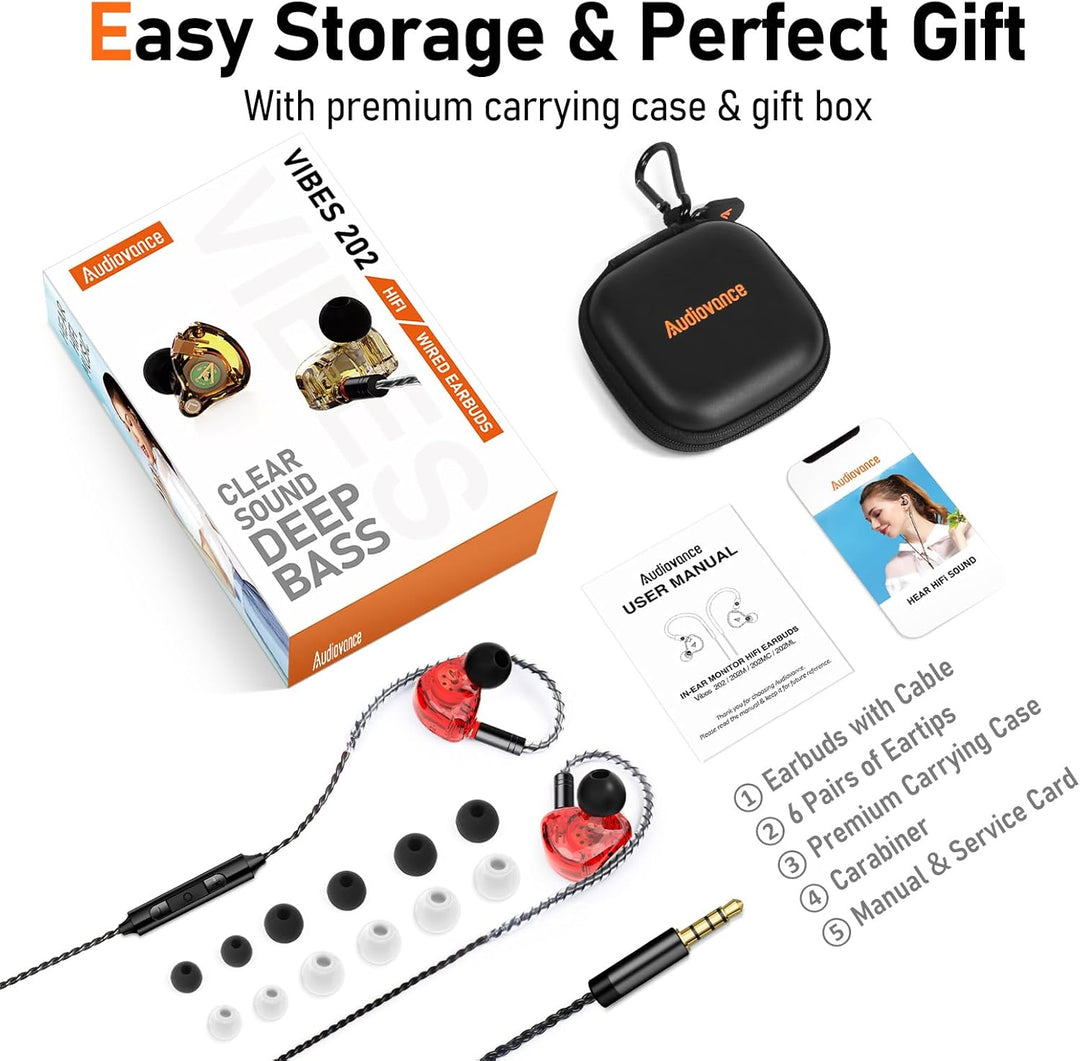 Vibes - Auriculares con cable 202M - Auriculares HiFi in Ear Monito...