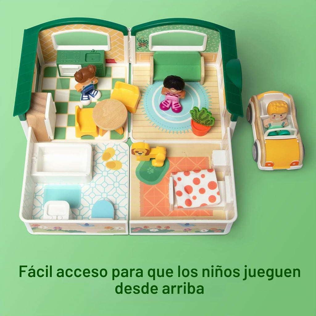 Melissa & Doug Cheery Lane - Juego modular de casa de juegos, figuras de