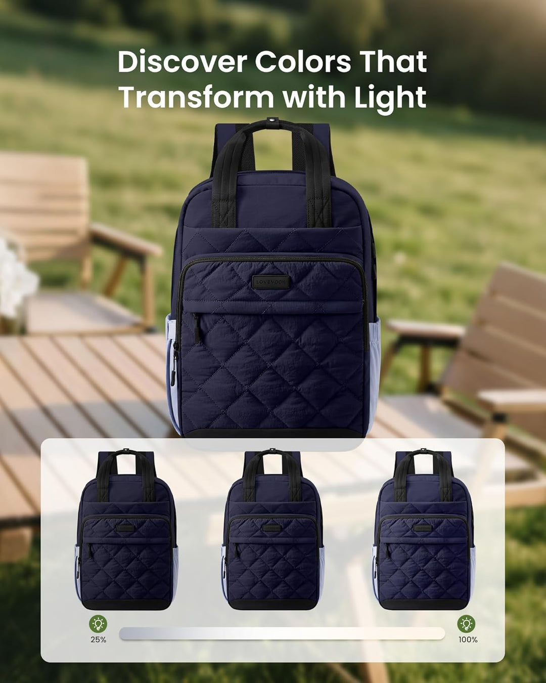 LOVEVOOK Mochila acolchada para mujer, mochila acolchada de viaje.,...