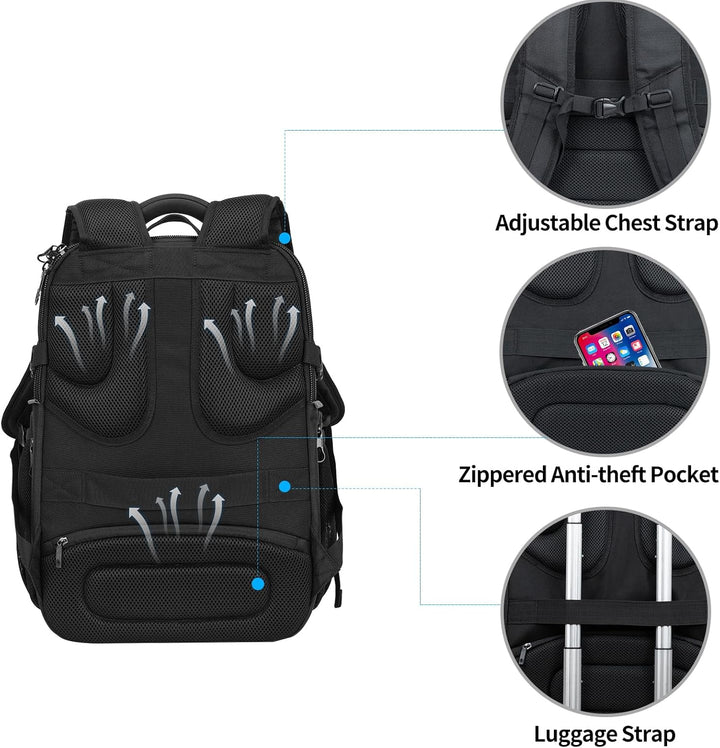 KROSER Mochila de viaje para laptop de 18.4 pulgadas XXXL mochila p...