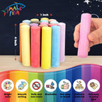 Juego de tizas para acera: 200 piezas en 20 colores Jumbo lavable tiza para