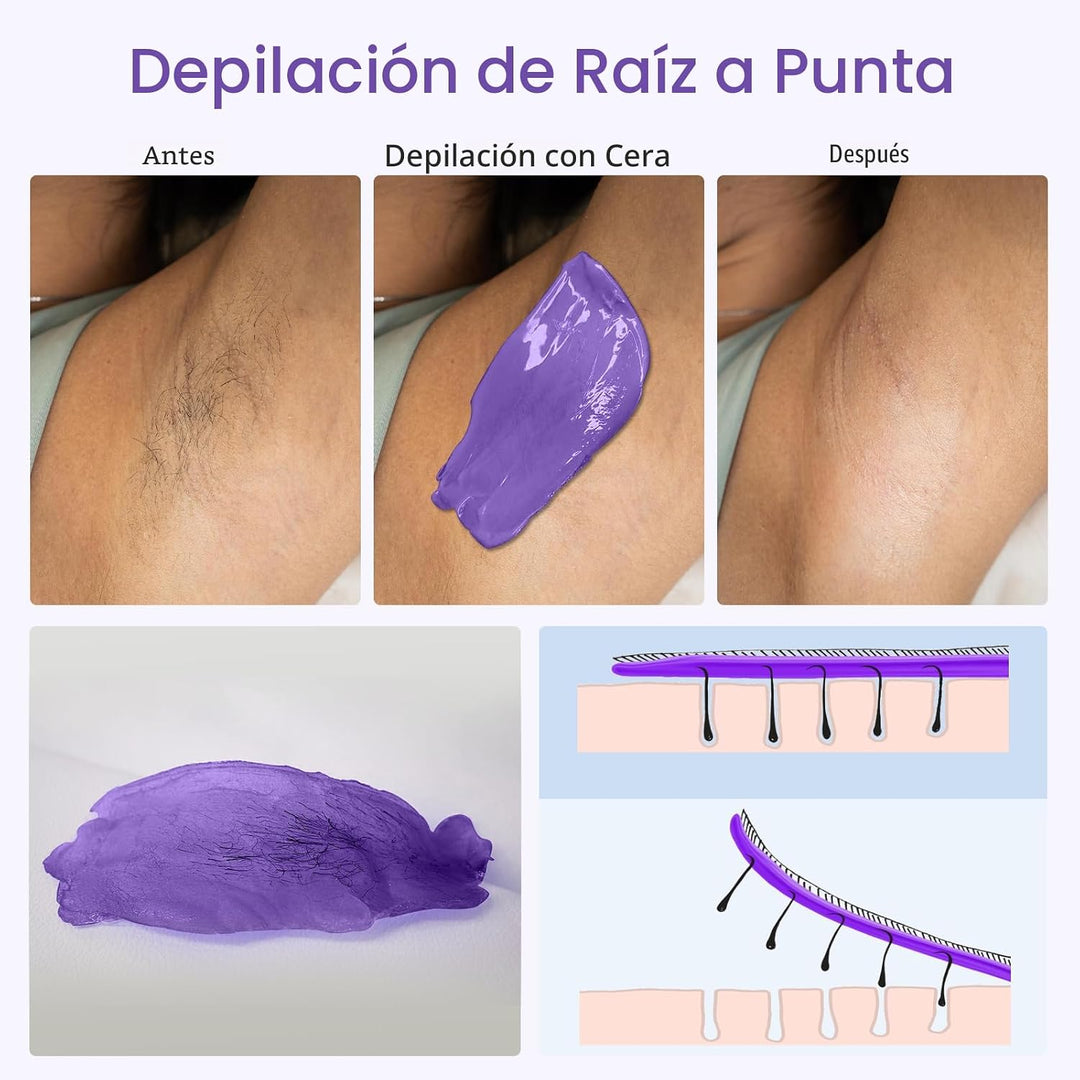 Kit de cera BLITZWAX para depilación brasileña y bikini para mujere...