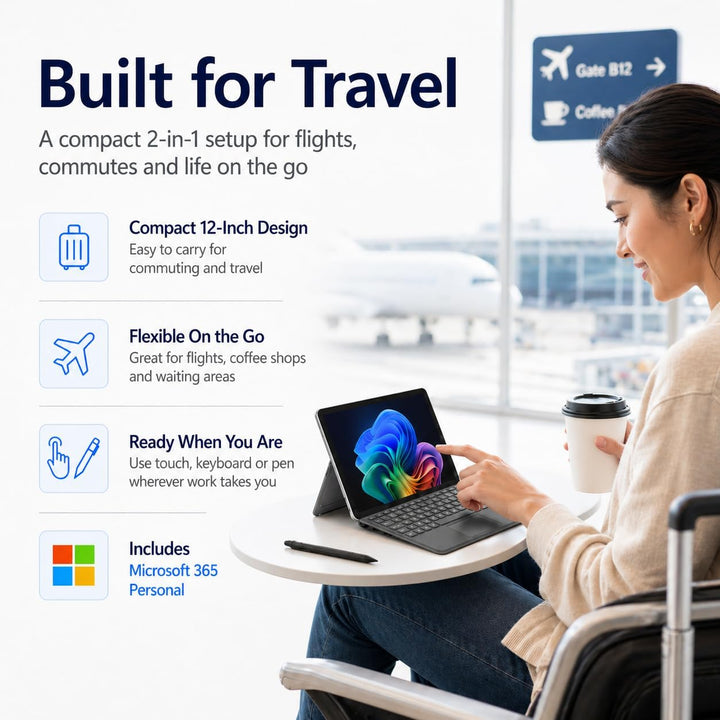 Microsoft Surface Pro Copilot+ AI PC de 12 pulgadas, Snapdragon X P...