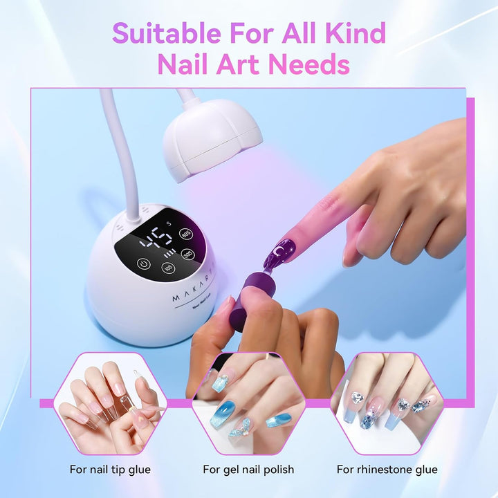 Makartt Lámpara de Uñas UV LED - Luz UV de Cuello de Cisne para Uña...