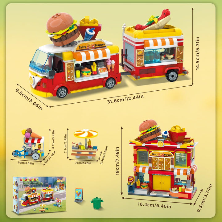 HOGOKIDS City Burger Truck House - Juguete de construcción