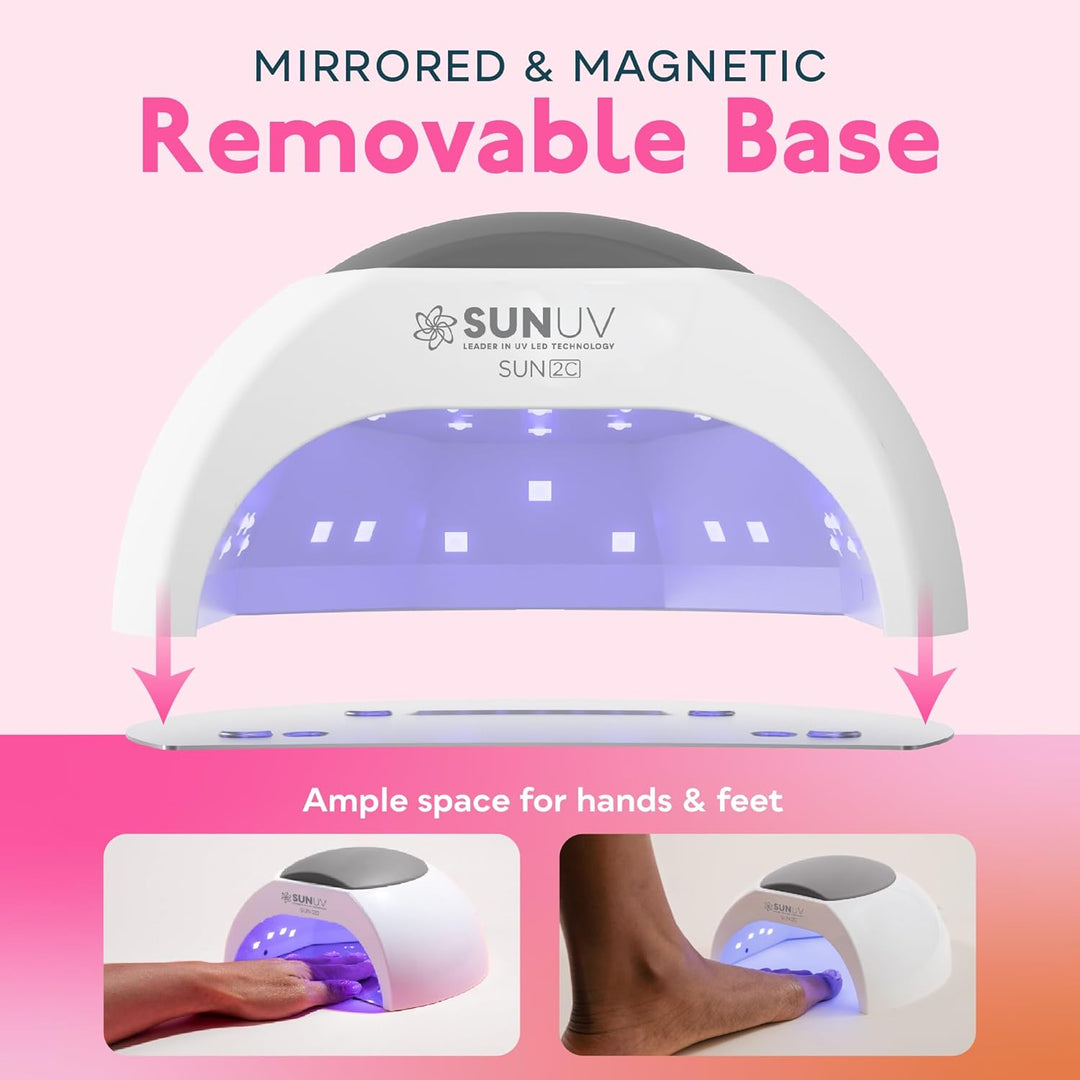 SUNUV Luz UV para esmalte de uñas de gel, lámpara de uñas LED UV co...