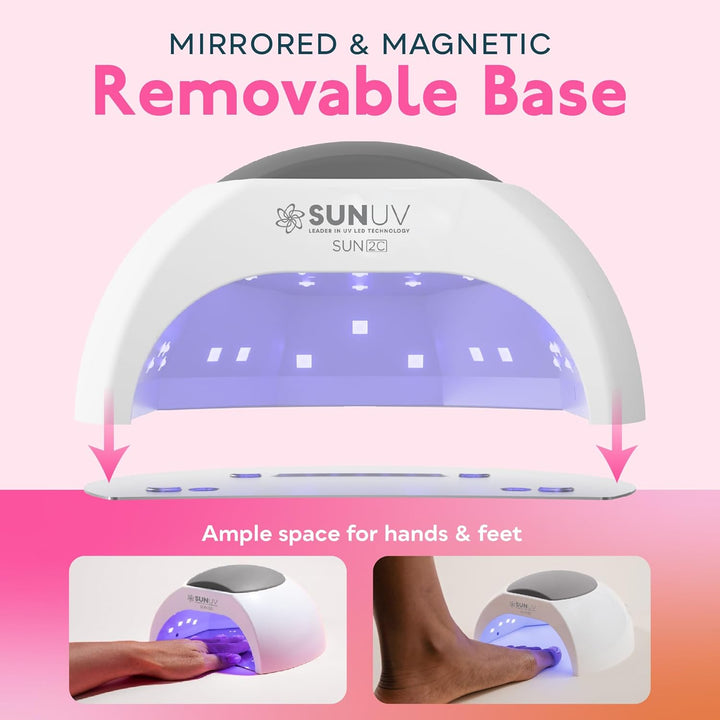 SUNUV Luz UV para esmalte de uñas de gel, lámpara de uñas LED UV co...