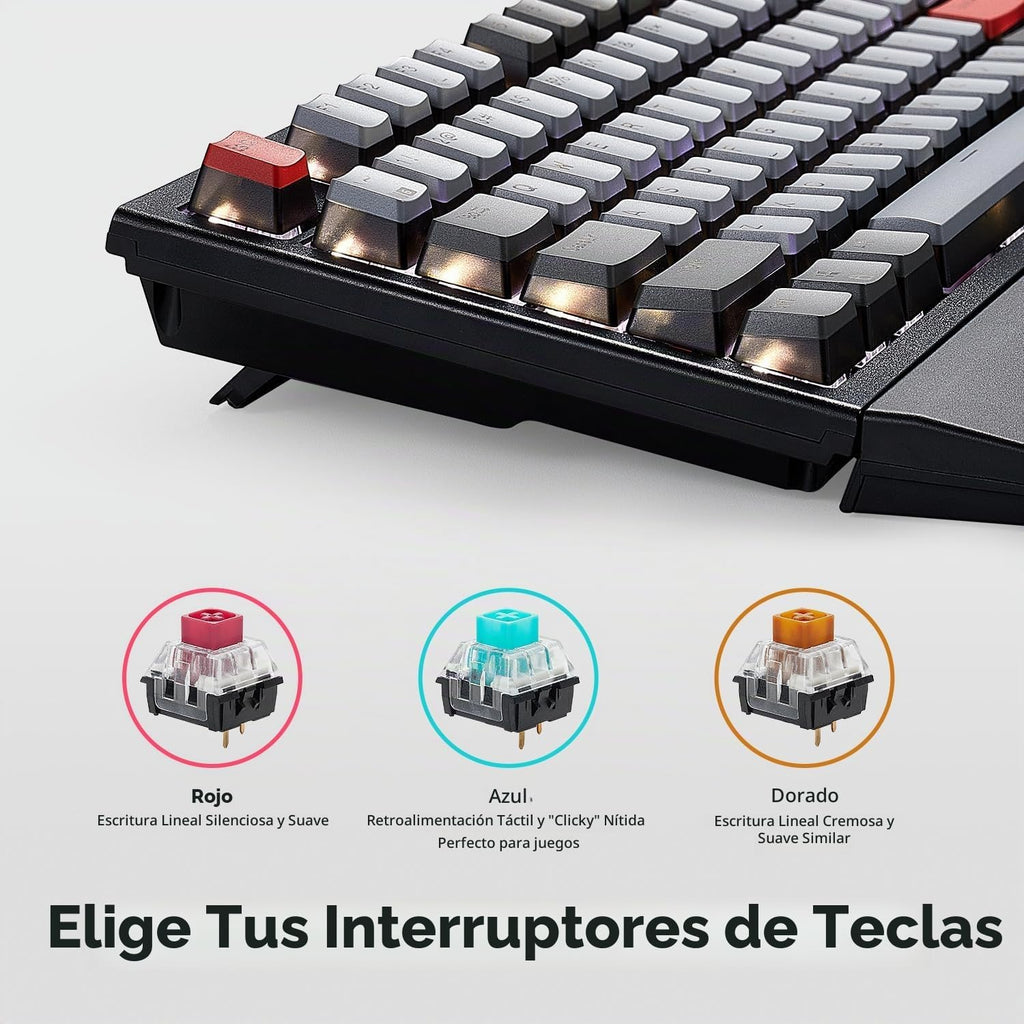 Hexgears Teclado mecánico inalámbrico X5 tamaño completo 108 teclas - Dark