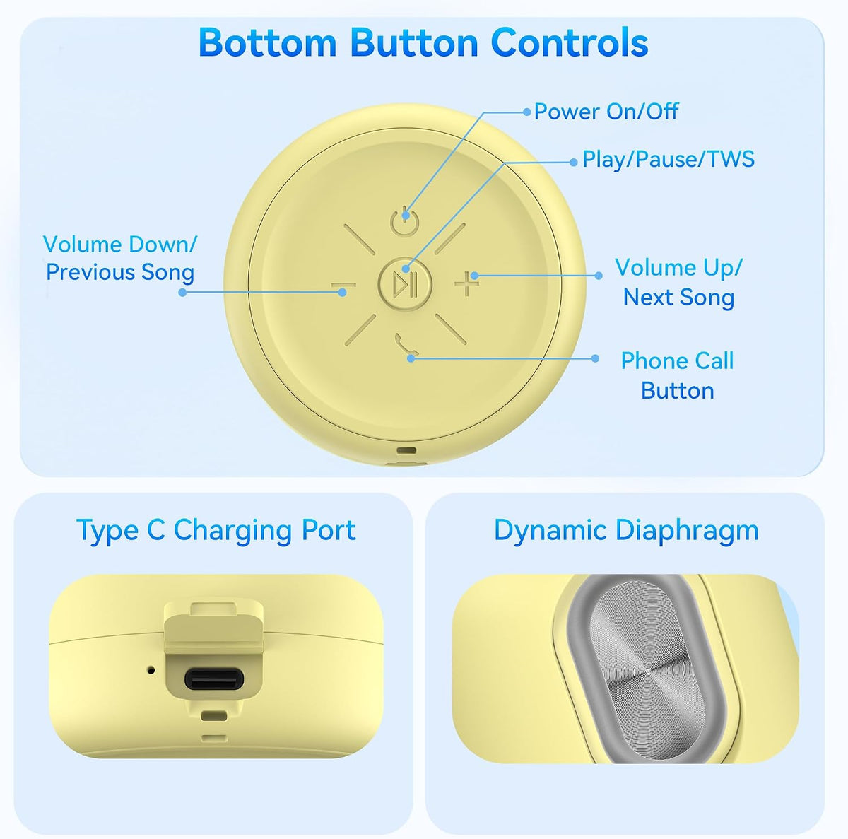 Bobtot Altavoces Bluetooth portátiles, tiempo de reproducción 24h