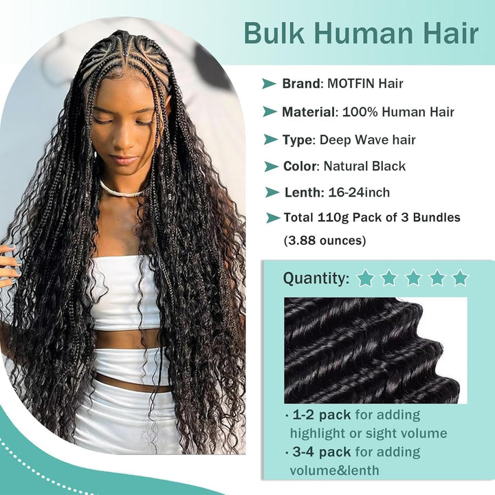 Cabello humano para trenzas Boho Cabello humano 110g 20 pulgadas ri...