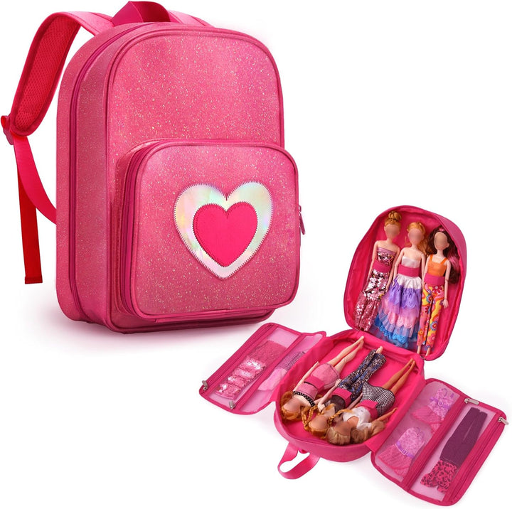 Mochila de transporte compatible con muñecas Barbie de 12 pulgadas,...