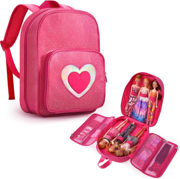 Mochila de transporte compatible con muñecas Barbie de 12 pulgadas,...