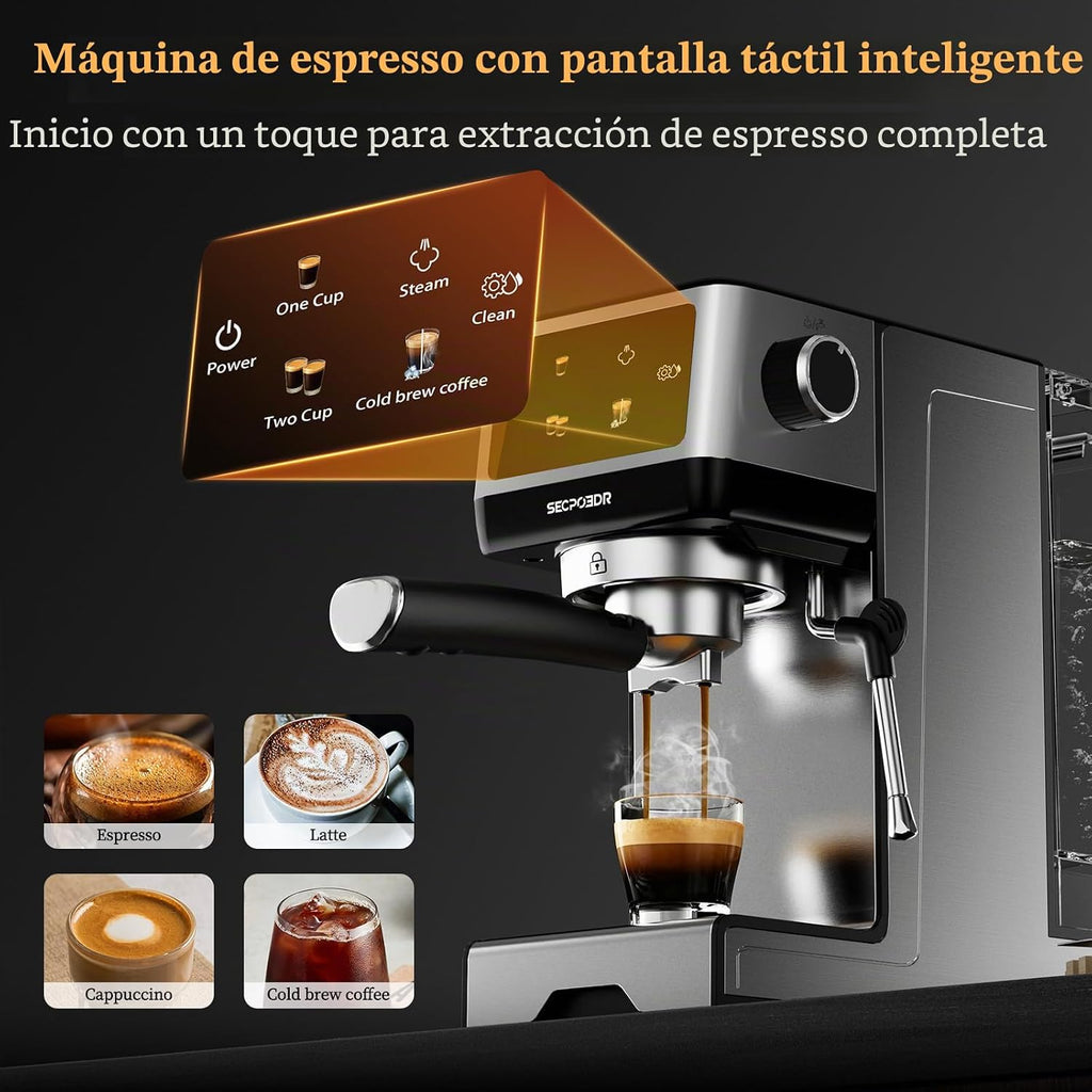 Máquina de café expreso de 20 barras con espumador de leche