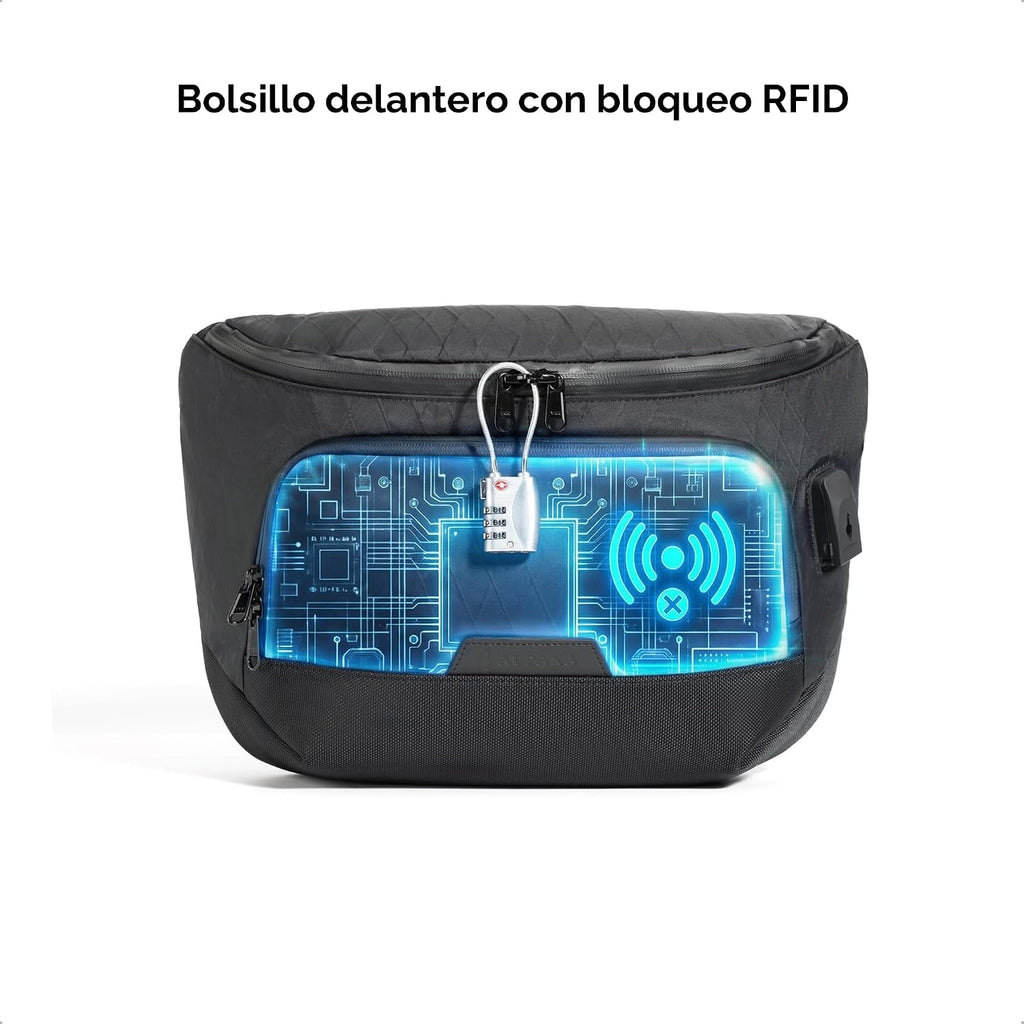 ALPAKA Bravo Sling Max 8L Bolsa bandolera para laptop con bloqueo RFID