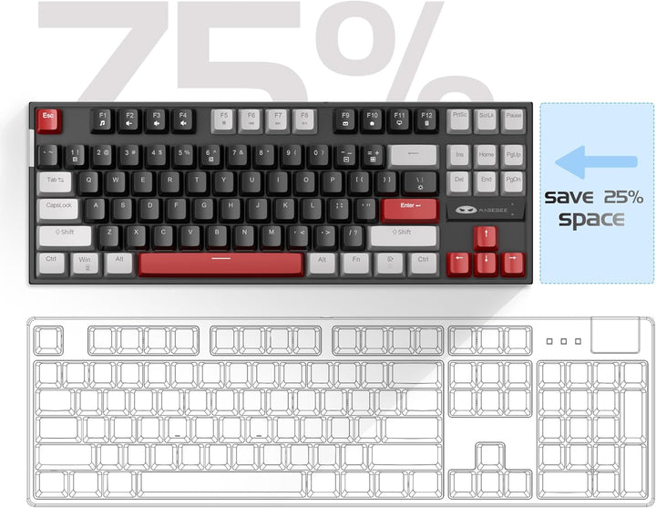 MageGee - Teclado mecánico para juegos 75%, con interruptor rojo, r...