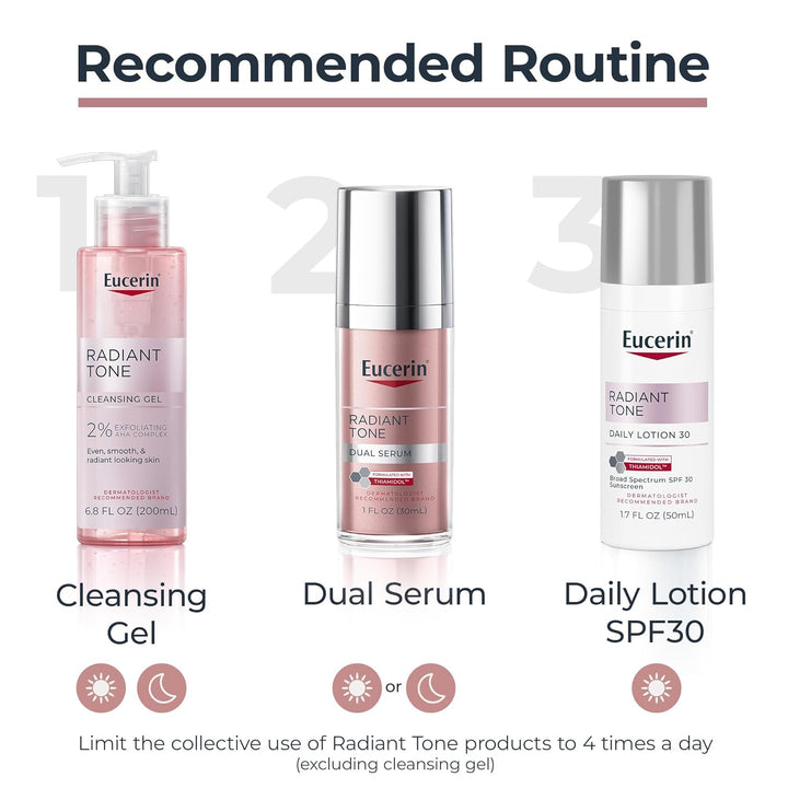 Eucerin Radiant Tone - Loción facial diaria con SPF 30, corrector d...