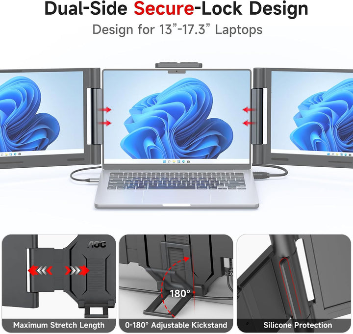 AOC Extensor de pantalla para laptop de 14 pulgadas, monitor portát...