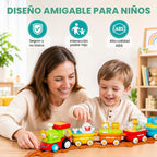 Juego de tren para niños pequeños, tren de animales para niños