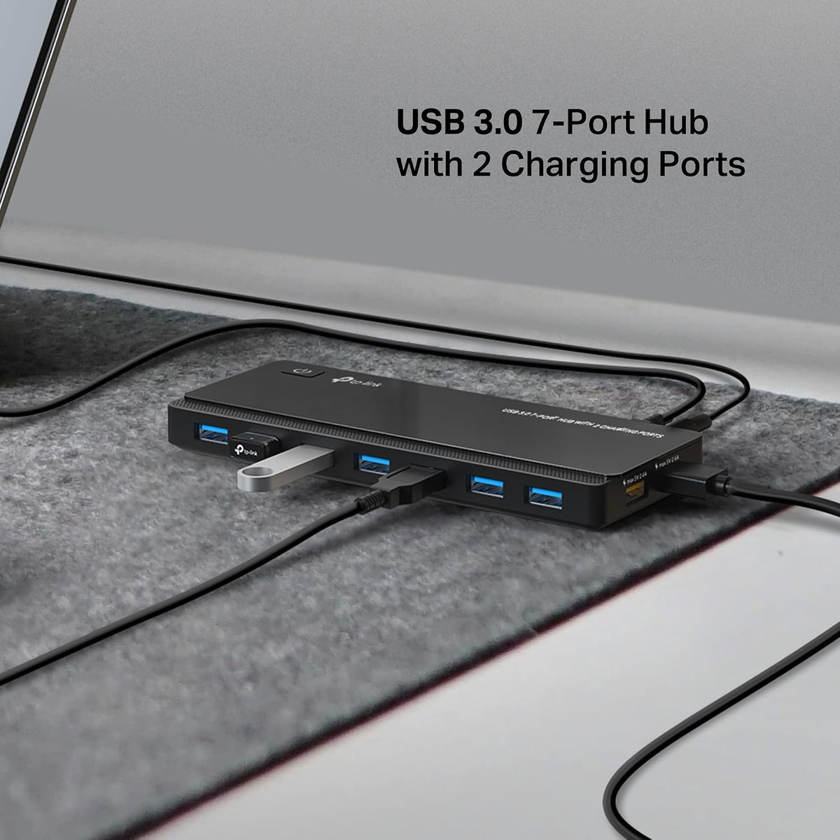TP-Link, UH720, hub USB 3.0 de 7 puertos, alimentado, adaptador 5V/2.4A
