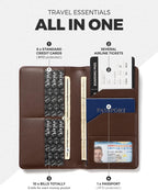 VULKIT Billetera para pasaporte, con bloqueo RFID, cartera de viaje para hombres y mujeres, Espresso, Talla única, Cartera de viaje