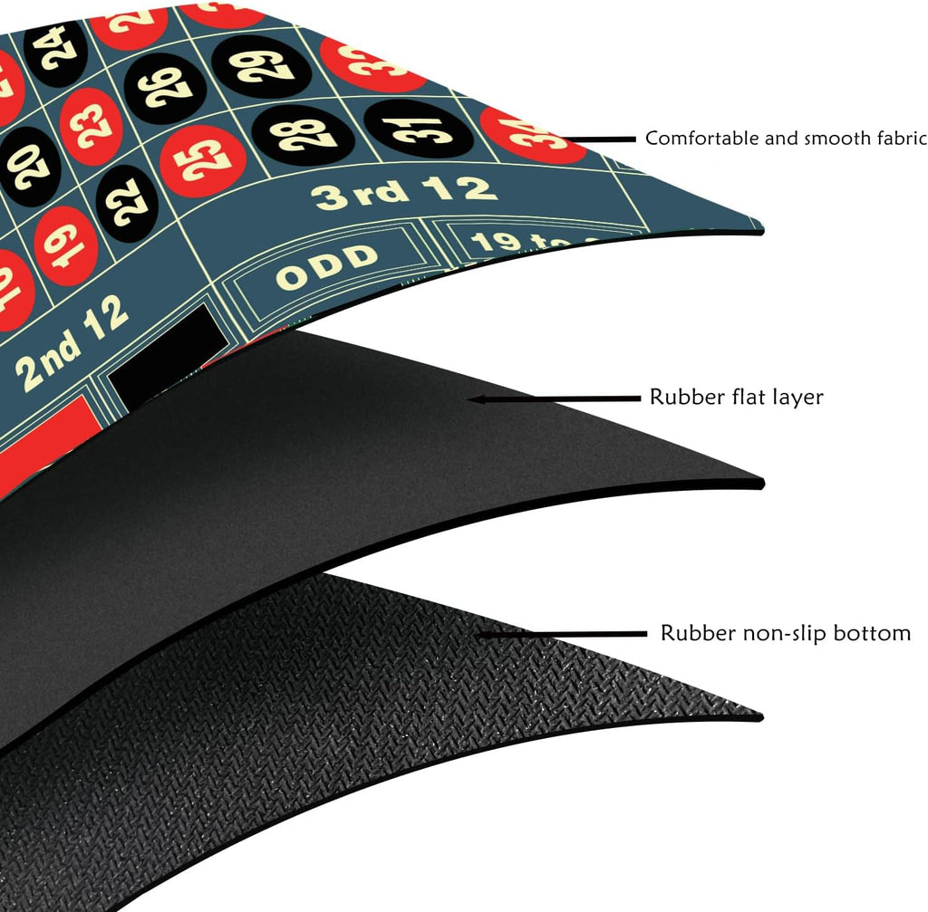 Tapete de mesa de póquer de ruleta, 47 x 23.6 pulgadas, tapete de goma